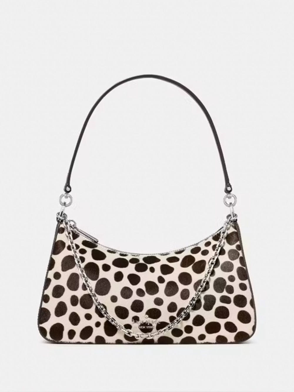 Kate Spade New York Margot Haircalf Spot Calf Hair Shoulder Bag, Natural NWT